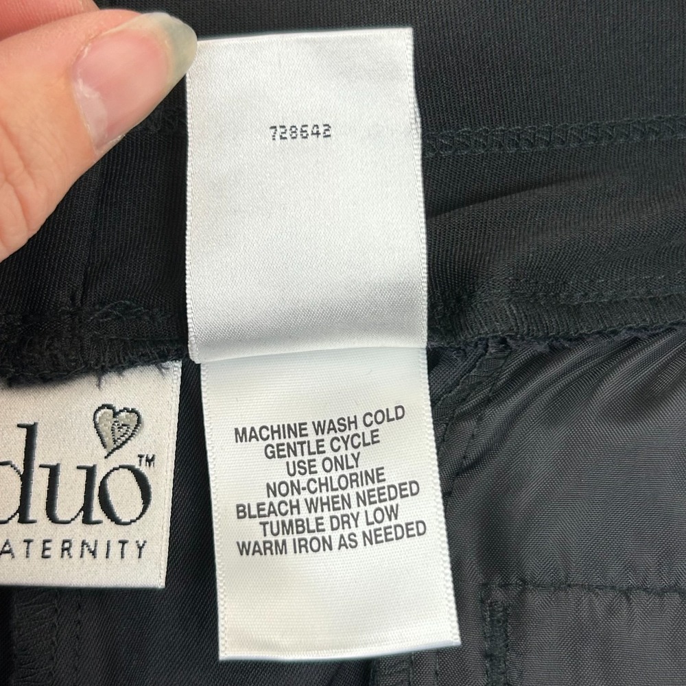 Duo Maternity By JC Penney Capri Pants Womens XL Black Cotton Mid Belly Coverage - Picture 8 of 16